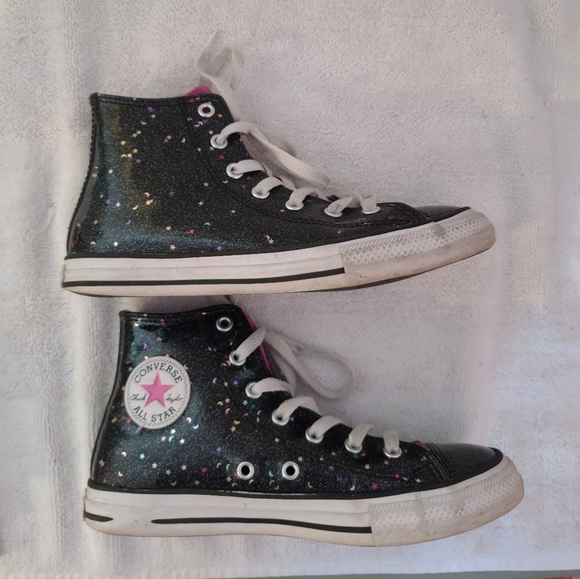 Converse Chuck Taylor All Star High Top Glitter Cosmic Shoes - Picture 1 of 8